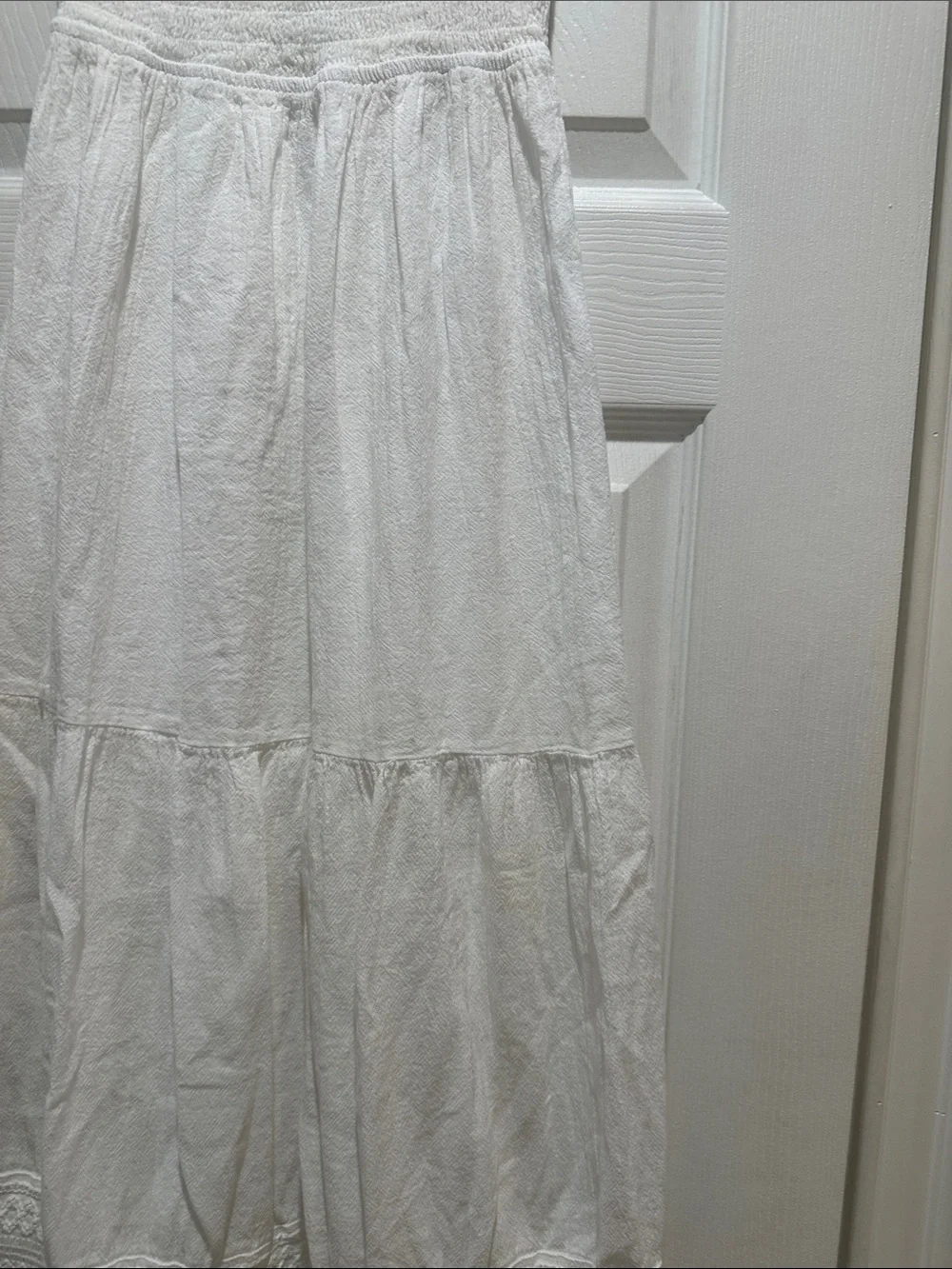 White Maxi Strapless Boho Dress